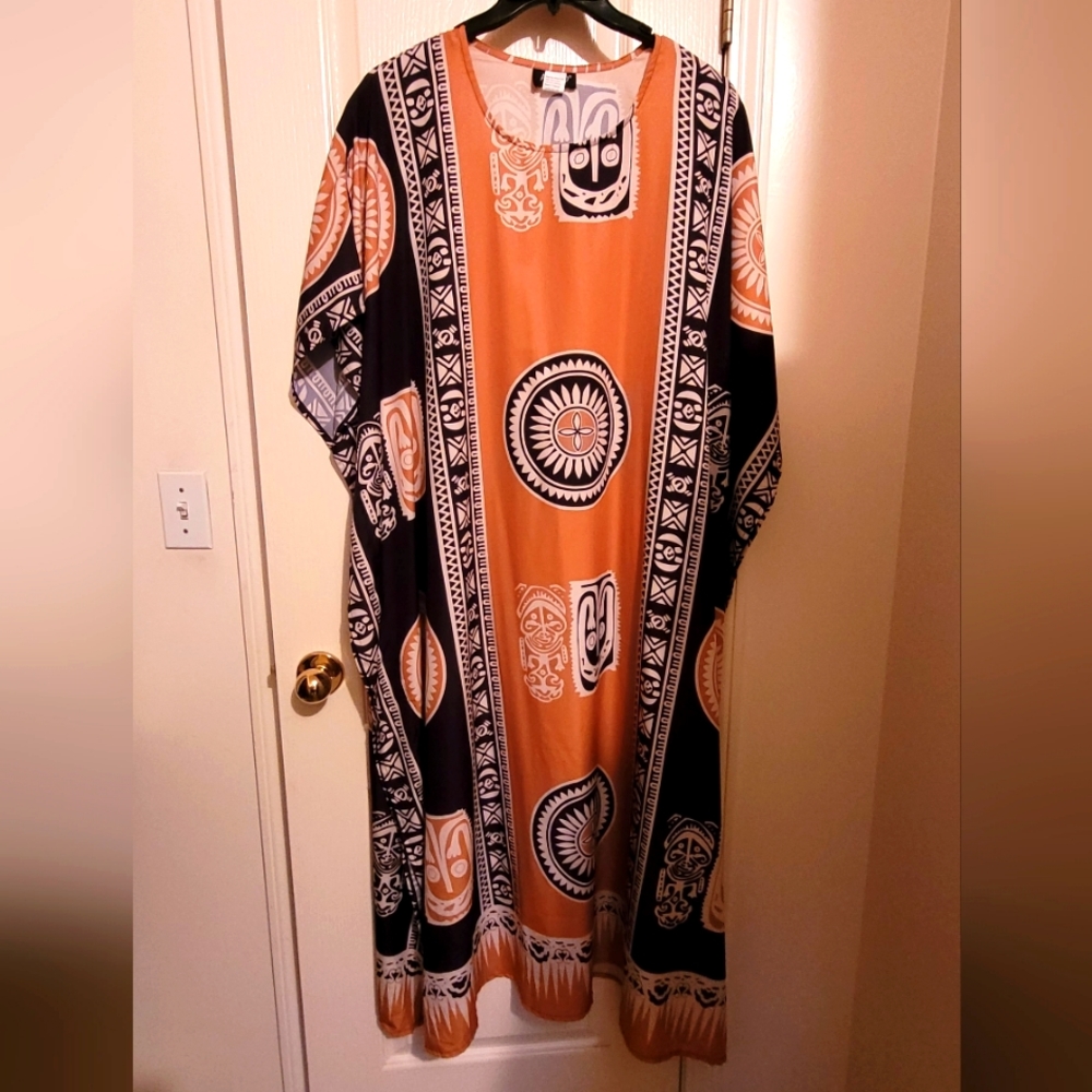 Decorative Orange and Black Mumu